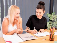 Anal, Rumpe, Blond, Kukk suging, Kvinner mann, Runke, Strømper, Trekant