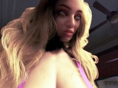 Beautiful blond Teen Shrinks big guy to enlarge her huge boobs - Mini Giantess