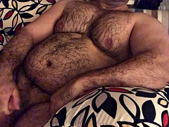 Bear lying on the couch.