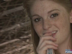 18yo German Redhead Teen with homemade amateur porn gets Facial Cumshot