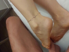 Amateur Blonde Mature Wife Enjoys Feet Posing and Worship