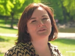 Brunetka, Łechtaczka, Dildo, Niemiecki, Olbrzymi, Masturbacja, Naturalne cycki, Ogolona