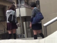 Asian teens pee on dude