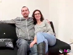 Amatör, Avsugning, Par, Sperma shot, Europeisk, Verklighet, Spansk, Trekant