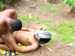 18, 아프리카인, 흑인, 오랄섹스, 커플, 집에서 만든, 야외의, 청소년