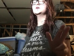 Hot Teen Babe Smokin In Garage