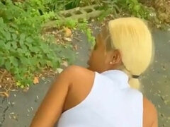 素人, デカ尻, デカパイ, フェラチオ, チン, 黒人, 公共