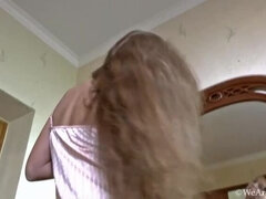 Hairy blonde Fina: a horny, playful voyeur's dream