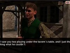 Fuck between friends of gigantic dicks in the medieval world