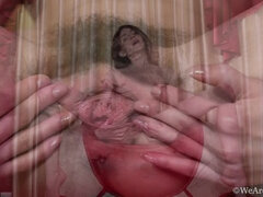 Olivia Arden fingers her pussy while masturbating