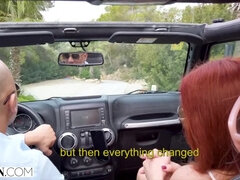 Blond, 1 man 2 vrouwen, Openbaar, Kut duiken, Realiteit, Roodharige vrouw, Verleid, Trio