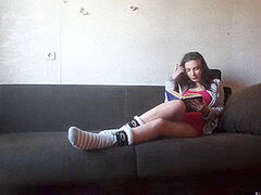 Leie, Braunhaarige, Fingern, Selbstgemacht, Masturbation, Orgasmus, Solo