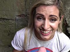 Hottie with facial cum enjoys blowjob and pussy sex for cash POV