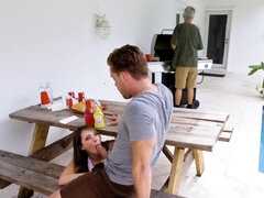 Amatorka, Obciąganie, Złapany, Towarzystwo, Para, Twarzowy, Flirt, Mokry