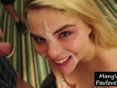 Blonde Teen Explodes in Wild Blowbang Fetish Frenzy