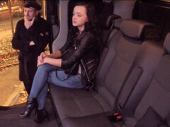 Daphne Klyde receives hard dicking in the backseat of a van