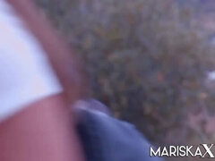 Anal, Store pupper, Brunette, Bakfra, Naturlige bryster, Utendørs, Realitet