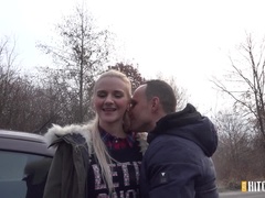 A lot of cum for blonde hitchhiker