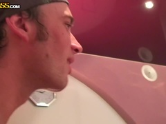 Naked girls party in a sauna