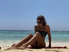 Strand, Vingeren, Logement, Masturbatie, Orgasme, Alleen