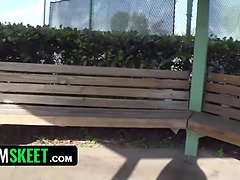 Bored amateur babe deepthroats big Latino cock & swallows massive cumshot