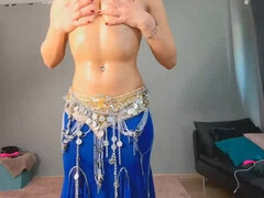 Busty Cam Girl Belly Dancing Strip