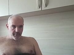 Verga grande, Corridas, Europeo, Peludo, Casero, Masturbación, Solo, Camara web