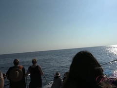 After diving and a tasty dinner, Cassidy gets a creampie in Hawaii