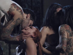 Teen Lacy Lennon has sex with three zombies