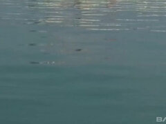 사정 샷, 얼굴에, 야외의, 피어싱, 문신, 쓰리섬