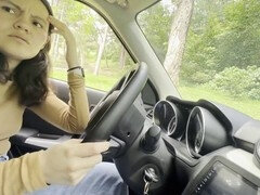Amatorka, Samochód, Całować, Lesbijka, Orgazm, Na wolnym powietrzu, Cipka, Jebanie piersi