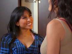 Ember Snow having lesbian fun with busty MILF Krissy