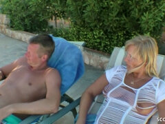 German Wife Made Husband To Cuckold And Fuck Boy At Holiday