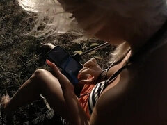 Amatör, Strand, Blondin, Par, Naken, Nudist, Offentlig