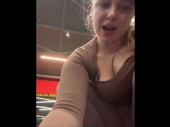 Juicy BBW Public Masturbation & Gym Fuck - Shaved Teen Pussy Closeup