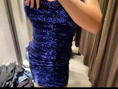 Trying new clothes in Changing room in Mall with Cumshot on my big Boobs - Cock2squirt