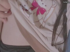 Cutie young girl massaging her tiny pussy - hana lily