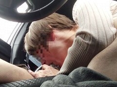 Suihinotto, Auto, Pariskunta, Spermaa suussa, Käsihoito, Japanilainen, Vanhempi