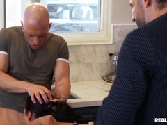 Nero, Brunetta, Di colore, Donna donna uomo, Hardcore, Cucina, Figa, Terzetto