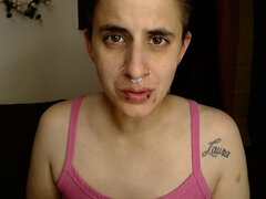 Sick Girl Makes a Snotty Mess All Over Her Face