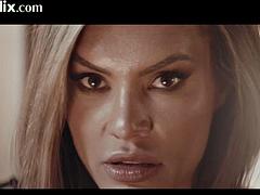 Naughty lez sluts scissoring each other