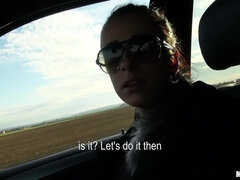 Amatőr, Gesztenyebarna, Gépkocsi, Cseh, Európai, Lóvé, Szabadban, Begyek