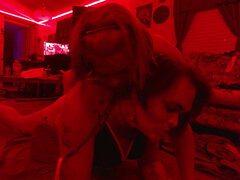 Amatoriale, Americano, Bella grossa formosa, Coppia, Fetish, Lingerie, Donna con pene, Tette