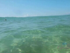 Strand, Bikini, Brunett, Naken, Olja, Utomhus, Liten och nätt, Tuttar