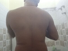 Salle de bains, Couple, Indienne, Toilettes