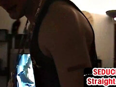 Real amateur str8 guy wanks cock for Xmas gay porn