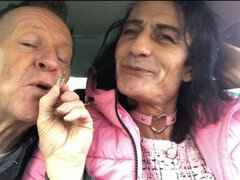 Ερασιτέχνης, Βρετανός, Συνδυασμός, Ώριμη, Εκτός, Καλσόν με τρύπα στον καβάλο, Δημόσιο, Κάπνισμα