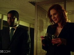 デカ尻, デカチン, デカパイ, フェラチオ, 茶髪の, バック, 異人種間, 淫乱熟女