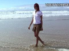 Strand, Europeisk, Nudist, Petite, Offentlig, Realitet, Barbert, Pupper