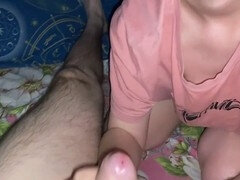 Late night milf gets messy for her stepdaughter - real couple loves facials